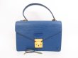 Photo1: LOUIS VUITTON Epi Leather Blue Hand Bag Purse Concorde #4297