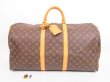 Photo1: LOUIS VUITTON Monogram Leather Brown Duffle Bag Keepall 55 #4302