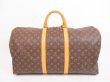 Photo2: LOUIS VUITTON Monogram Leather Brown Duffle Bag Keepall 55 #4302