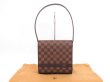 Photo1: LOUIS VUITTON Damier Leather Brown Evening Bag Purse Tribeca Mini #4305