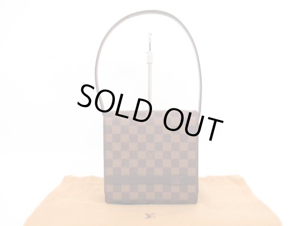 Photo1: LOUIS VUITTON Damier Leather Brown Evening Bag Purse Tribeca Mini #4305