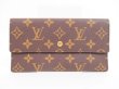 Photo1: LOUIS VUITTON Monogram Leather Brown Tri-fold Wallet International #4308