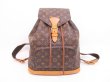 Photo1: LOUIS VUITTON Monogram Leather Brown Backpack Bag Montsouris GM #4323