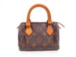 Photo1: LOUIS VUITTON Monogram Leather Brown Hand Bag Purse Mini Speedy #4324