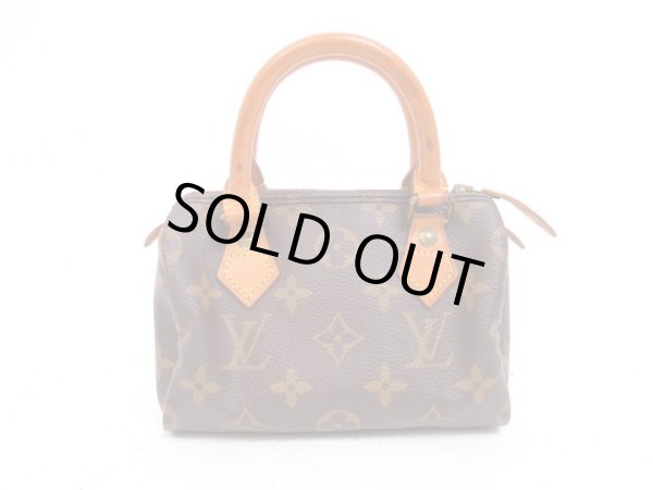 Photo1: LOUIS VUITTON Monogram Leather Brown Hand Bag Purse Mini Speedy #4324