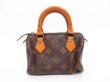 Photo2: LOUIS VUITTON Monogram Leather Brown Hand Bag Purse Mini Speedy #4324