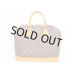 Photo: LOUIS VUITTON Monogram Leather Brown Hand Bag Purse Alma #4325