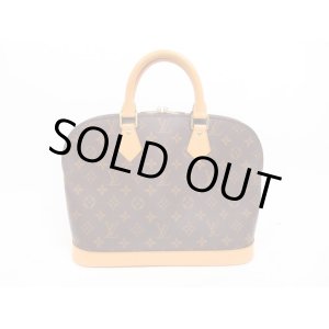 Photo: LOUIS VUITTON Monogram Leather Brown Hand Bag Purse Alma #4326