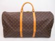 Photo1: LOUIS VUITTON Monogram Leather Brown Duffle&Gym Bag Keepall 60 #4327