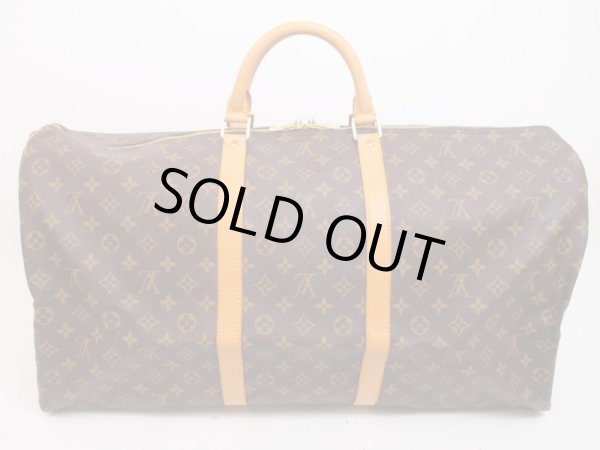 Photo1: LOUIS VUITTON Monogram Leather Brown Duffle&Gym Bag Keepall 60 #4327