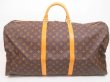 Photo2: LOUIS VUITTON Monogram Leather Brown Duffle&Gym Bag Keepall 60 #4327