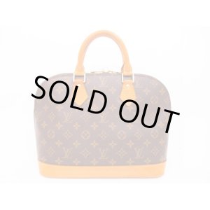 Photo: LOUIS VUITTON Monogram Leather Brown Hand Bag Purse Alma #4330