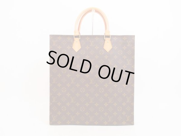 Photo1: LOUIS VUITTON Monogram Leather Brown Hand Bag Tote Bag Sac Plat #4334