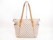 Photo1: LOUIS VUITTON Azur Leather White Tote&Shoppers Bag Totally MM #4337