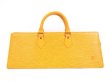 Photo1: LOUIS VUITTON Epi Leather Yellow Hand Bag Purse Sac Triangle #4344