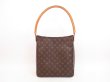 Photo2: LOUIS VUITTON Monogram Leather Brown Shoulder Bag Looping GM #4350