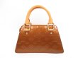 Photo2: LOUIS VUITTON Vernis Patent Leather Brown Hand Bag Mini Forsyth #4351