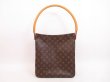 Photo1: LOUIS VUITTON Monogram Leather Brown Shoulder Bag Looping GM #4353