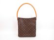 Photo2: LOUIS VUITTON Monogram Leather Brown Shoulder Bag Looping GM #4353