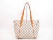 Photo2: LOUIS VUITTON Azur Leather White Tote&Shoppers Bag Totally PM #4356