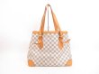 Photo2: LOUIS VUITTON Azur Leather White Tote Bag Purse Hampstead MM #4366