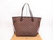 Photo2: LOUIS VUITTON Damier Leather Brown Tote&Shoppers Neverfull MM #4368