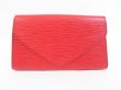 Photo1: LOUIS VUITTON Epi Leather Red Clutch Bag Purse Art Deco #4385