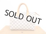 Photo: LOUIS VUITTON Damier Azur Leather White Hand Bag Purse Speedy25 #4390