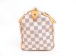 Photo4: LOUIS VUITTON Damier Azur Leather White Hand Bag Purse Speedy25 #4390