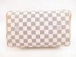 Photo5: LOUIS VUITTON Damier Azur Leather White Hand Bag Purse Speedy25 #4390