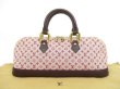 Photo1: LOUIS VUITTON Monogram Mini Canvas Red Hand Bag Alma Long #4401