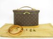 Photo1: LOUIS VUITTON Monogram Leather Brown Cosmetic Bag Nice With Strap #4402