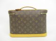 Photo2: LOUIS VUITTON Monogram Leather Brown Cosmetic Bag Nice With Strap #4402