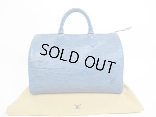 Photo1: LOUIS VUITTON Epi Leather Blue Hand Bag Purse Speedy30 #4403