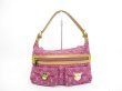 Photo1: LOUIS VUITTON Monogram Denim Pink Shoulder Bag Baggy PM #4413