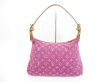 Photo2: LOUIS VUITTON Monogram Denim Pink Shoulder Bag Baggy PM #4413