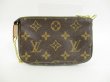 Photo2: LOUIS VUITTON Monogram Leather Brown T&B Accessories Chain Pouch #4432