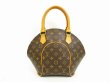 Photo2: LOUIS VUITTON Monogram Leather Brown Hand Bag Purse Ellipse PM #4436