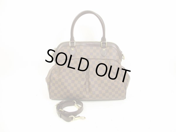 Photo1: LOUIS VUITTON Damier Leather Brown Hand Bag With Strap Trevi GM #4437