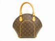 Photo2: LOUIS VUITTON Monogram Leather Brown Hand Bag Purse Ellipse PM #4454