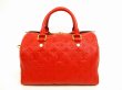 Photo2: LOUIS VUITTON Leather Empreinte Red Hand Bag Speedy 25 Bandouliere #4460