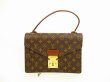 Photo1: LOUIS VUITTON Monogram Leather Brown Hand Bag Purse Concorde #4465