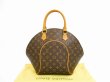 Photo1: LOUIS VUITTON Monogram Leather Brown Hand Bag Purse Ellipse MM #4466