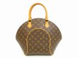 Photo2: LOUIS VUITTON Monogram Leather Brown Hand Bag Purse Ellipse MM #4466