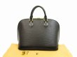 Photo1: LOUIS VUITTON Epi Leather Black Hand Bag Purse Alma #4472