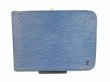 Photo1: LOUIS VUITTON Epi Leather Blue Clutch Bag Document Case Purse #4485