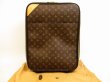 Photo1: LOUIS VUITTON Monogram Leather Brown Carry-on Bag Travel Bag Pegase 45 #4497