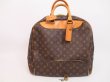 Photo1: LOUIS VUITTON Monogram Leather Brown Boston Bag Hand Bag Evasion #4505