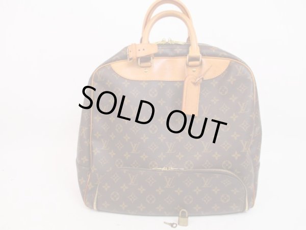 Photo1: LOUIS VUITTON Monogram Leather Brown Boston Bag Hand Bag Evasion #4505