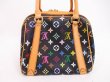 Photo2: LOUIS VUITTON Multi-color Leather Black Hand Bag Purse Priscilla #4510